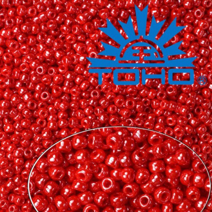 Toho Rokajl 8/0 Opaque-Lustered Cherry č.125 10g