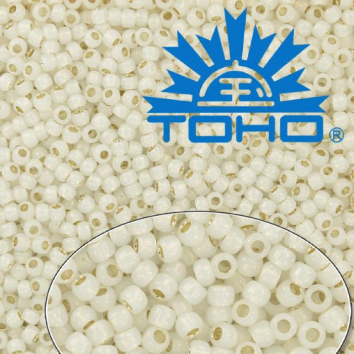 Toho Rokajl 8/0 Silver-Lined Milky White č.2100 25g