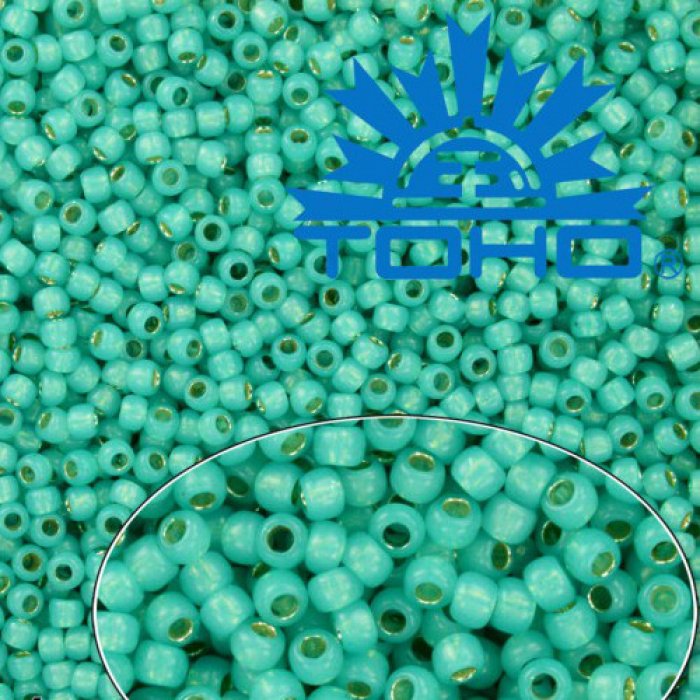 Toho Rokajl 8/0 Silver-Lined Milky Teal č.2104 10g