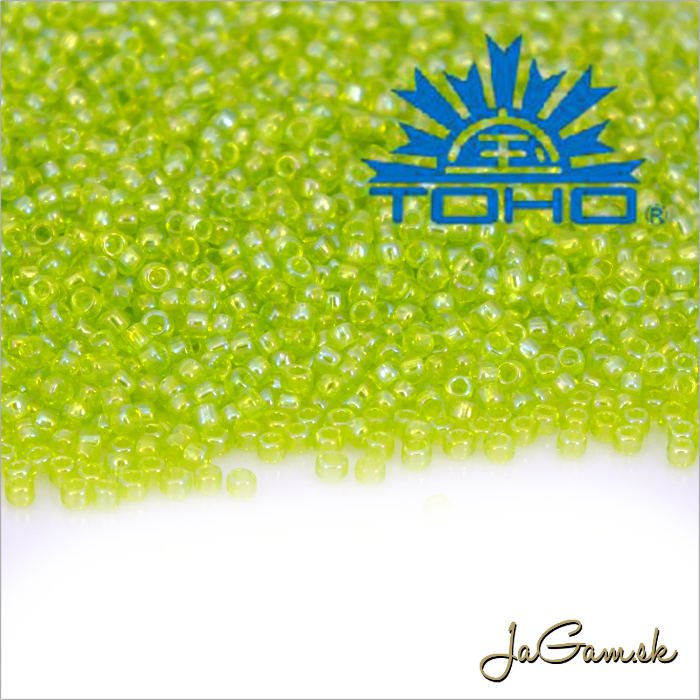 Toho Rokajl 15/0 -Transparent-Rainbow Lime Green (č.164) 5g