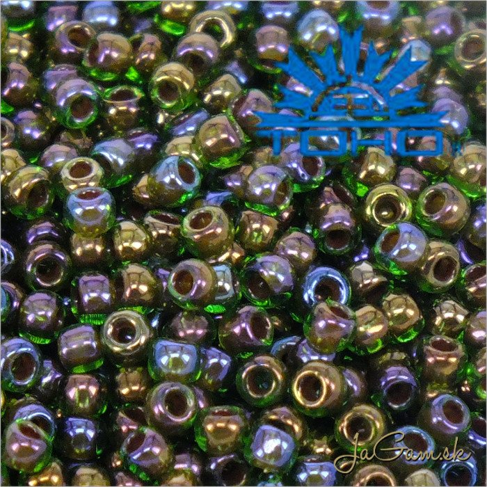 Toho Rokajl 11/0 - Inside-Color Peridot/Oxblood-Lined č.247 25g