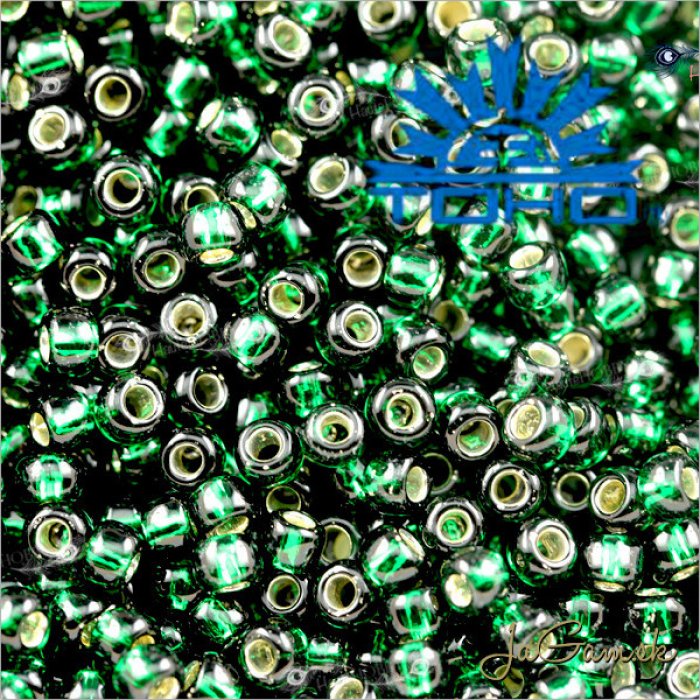 Toho Rokajl 15/0 Silver-Lined Green Emerald 25g (č.36)