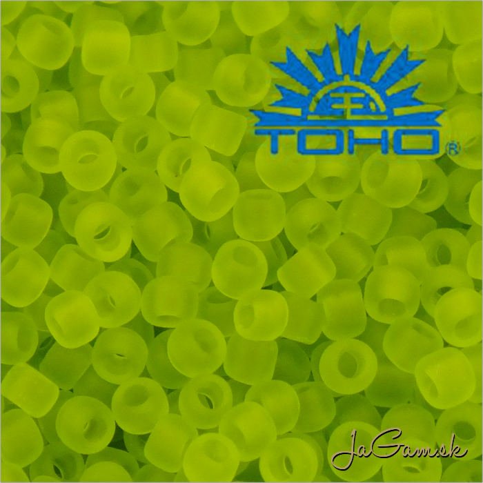 Toho Rokajl 15/0 -Transparent-Frosted Lime Green (č.4F) 25g