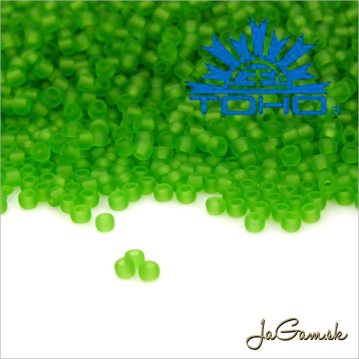 Toho Rokajl 15/0 - Transparent-Frosted Peridot (č.7F) 25g