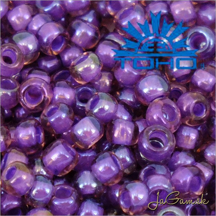 Toho Rokajl 8/0 - Inside-Color Rainbow Rosaline/Opaque Purple-Lined č.928 25g