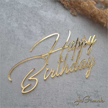 Zápich Happy Birthday zrkadlový 160mm (ZZ050) 
