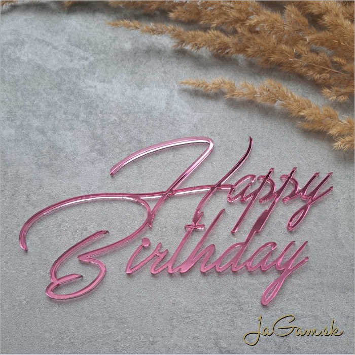 Zápich Happy Birthday zrkadlový 160mm (ZZ050) 