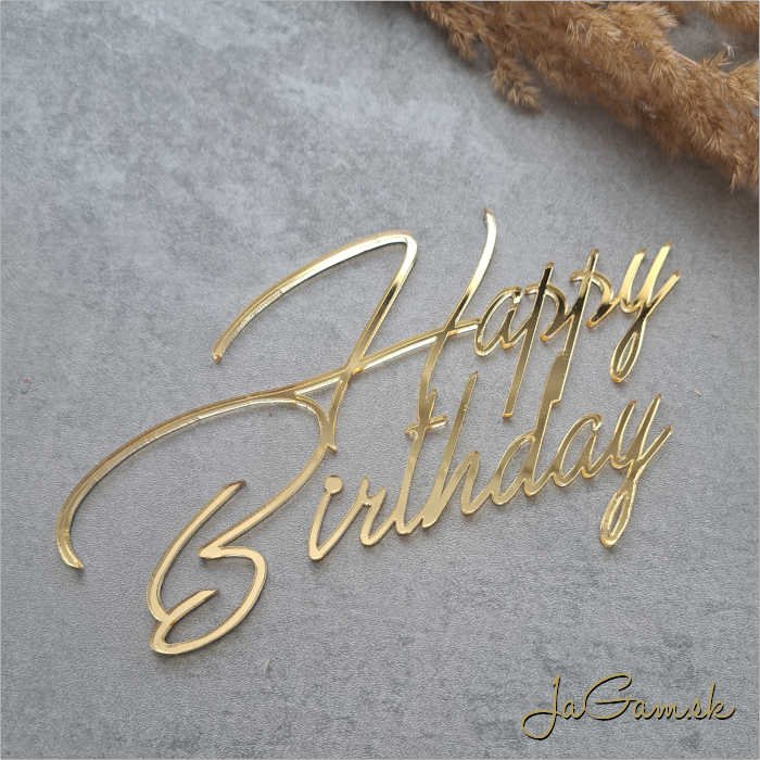 Zápich Happy Birthday zrkadlový 160mm (ZZ050) 