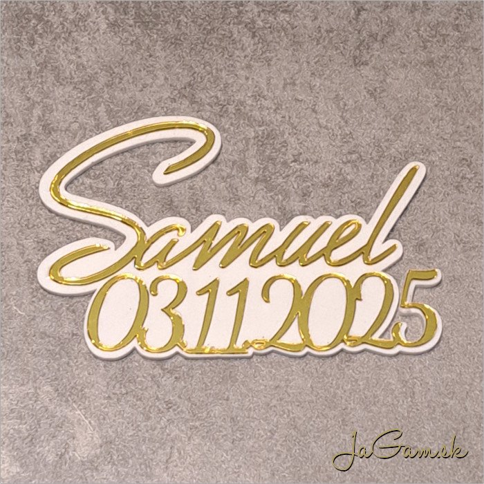 Zápich Meno s dátumom 3D zrkadlový 110mm (ZZ012) 