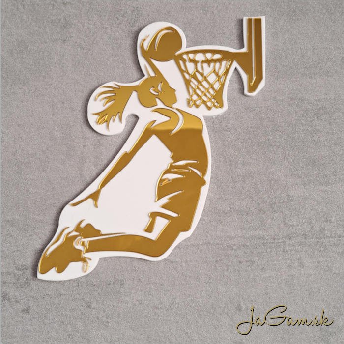 Zápich Basketbalistka 3D zrkadlový 110mm (ZZ031) 