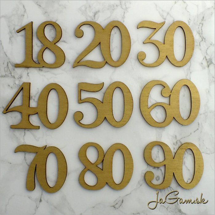 Drevený výrez číslo typ A  výška 10cm (DC001_2)